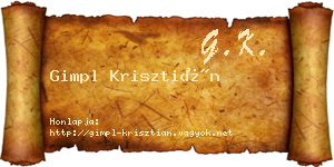 Gimpl Krisztián névjegykártya